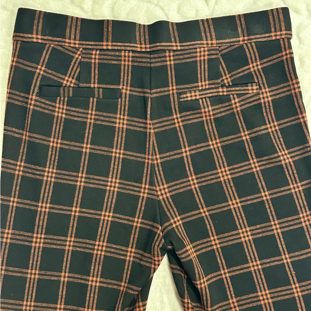 Nordstrom Rack Black and Rust Plaid Ankle Pants, Stretch, Zipper and Button XS - Picture 10 of 16